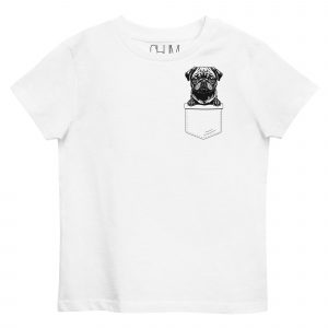 Black Pug in a Pocket Shirt Kids