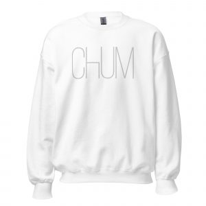 Chum Unisex-Pullover White Invisible Edition gestickt