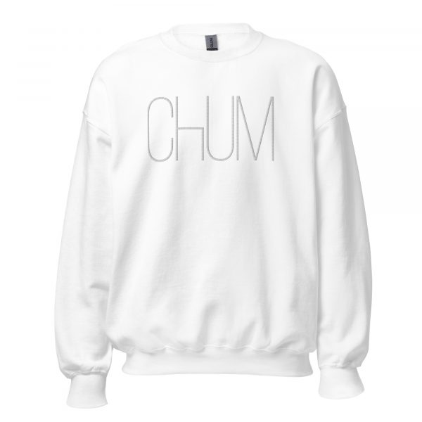 Chum Unisex-Pullover White Invisible Edition gestickt