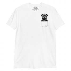 Black Pug in a Pocket T-Shirt