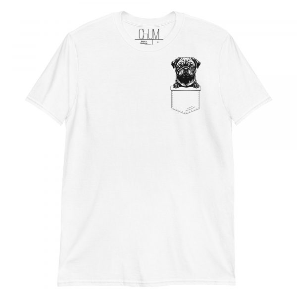 Black Pug in a Pocket T-Shirt