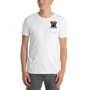 Black Pug in a Pocket T-Shirt