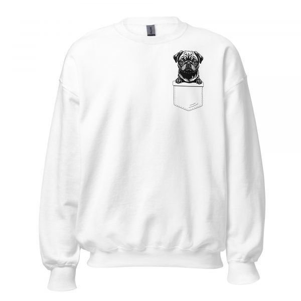 Black Pug in a Pocket Pullover