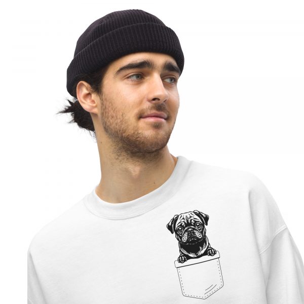 Black Pug in a Pocket Pullover – Bild 4