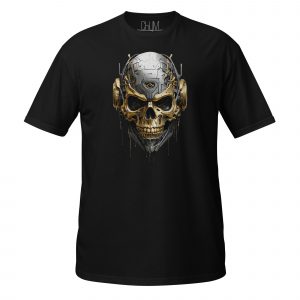 Golden Cyber Skull T-Shirt