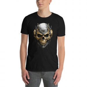 Golden Cyber Skull T-Shirt
