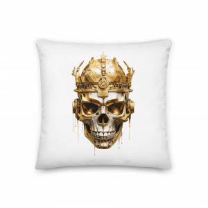 Golden Skull Premium-Kissen white