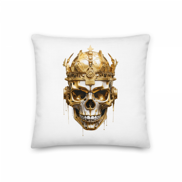 Golden Skull Premium-Kissen white – Bild 3