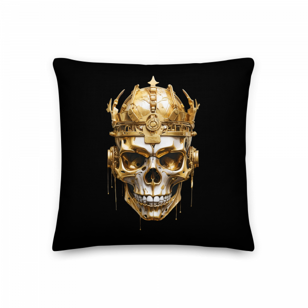 Golden Skull Premium-Kissen black – Bild 3