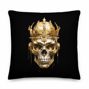 Golden Skull Premium-Kissen black