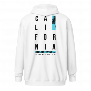 California White Zipper Hoodie