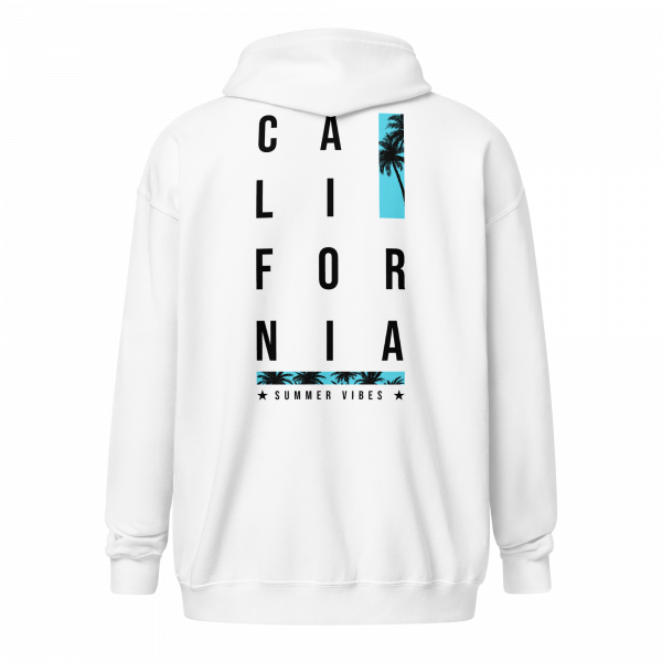 California White Zipper Hoodie