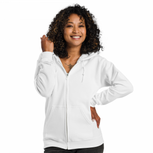 California White Zipper Hoodie